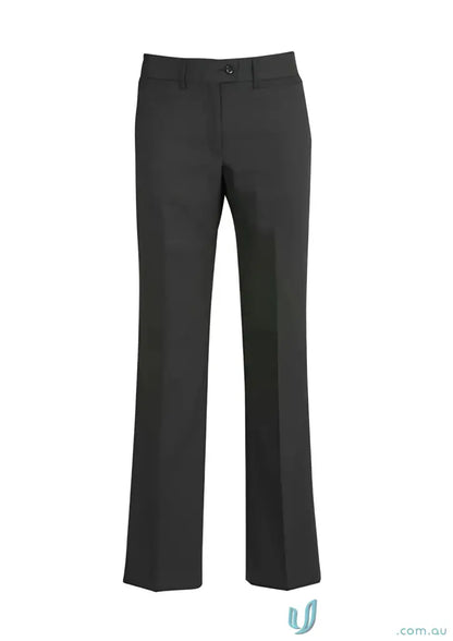 Black comfort wool relaxed fit straight leg pants for a comfy stylish look