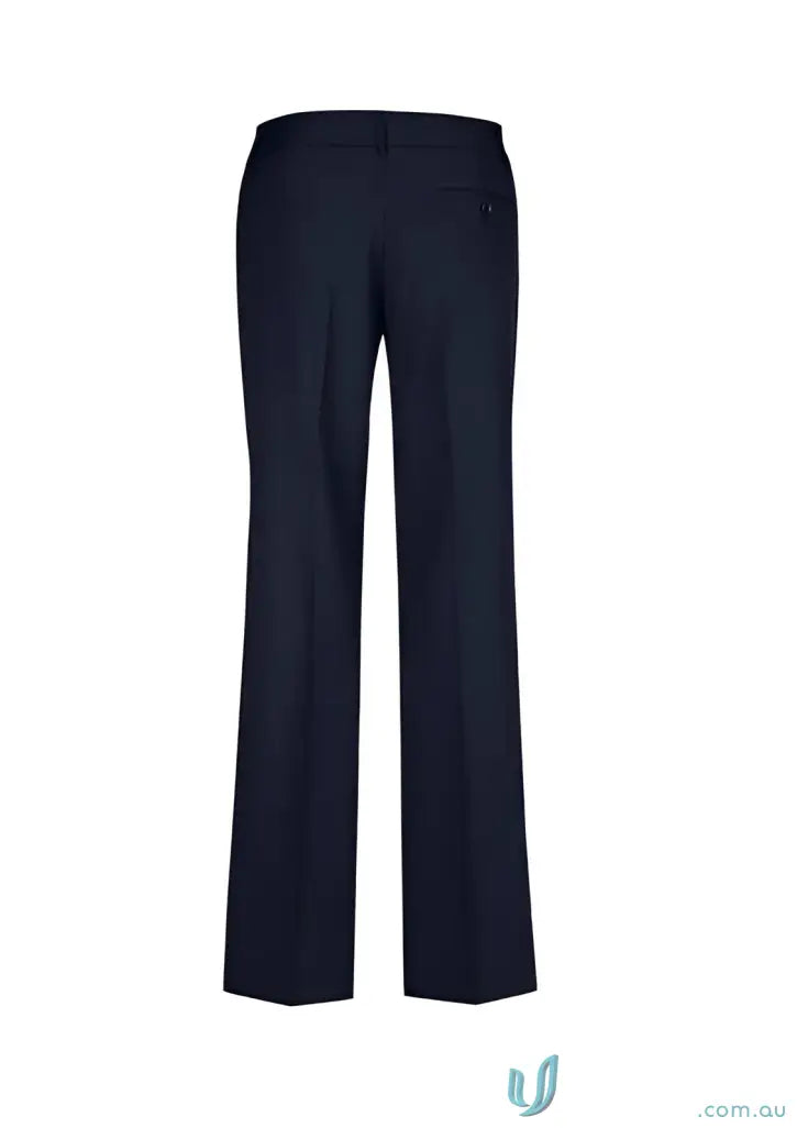 Navy blue comfort wool relaxed fit straight leg pants for stylish everyday wear