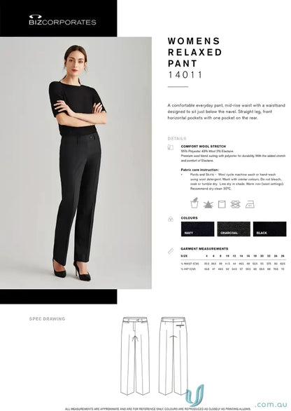 Women’s comfort wool relaxed fit straight leg pants for a chill and comfy look