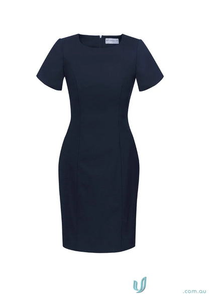 Navy blue comfort wool shift dress showcasing stylish wool cycle dress design