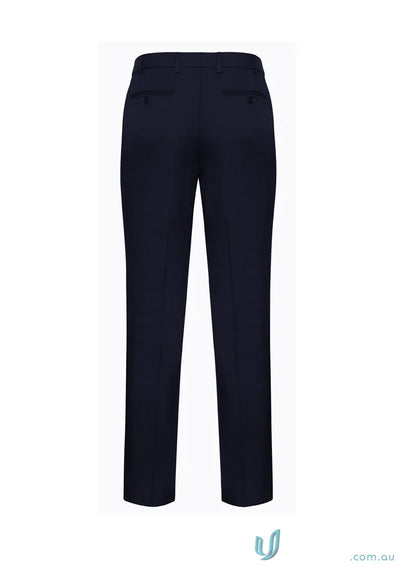 Navy blue Comfort Wool Slimline Pant with internal security pocket for style and comfort