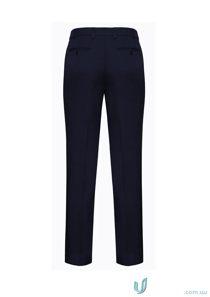 Navy blue Comfort Wool Slimline Pant with internal security pocket for style and comfort