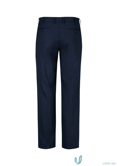 Navy blue comfort wool stretch adjustable waist pant perfect for a sleek look