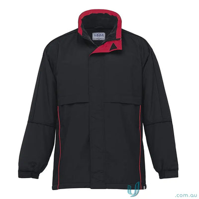 Black and red Contrast Basecamp Anorak with nylon ottoman shell and velcro storm flap