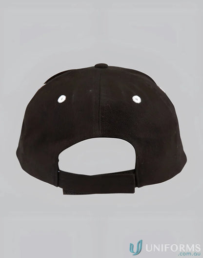 Black Winning Spirit Contrast Peak Cap with adjustable strap for a chill look