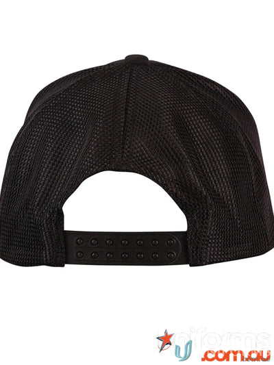 Black adjustable baseball cap with contrast peak trim from Winning Spirit Contrast collection
