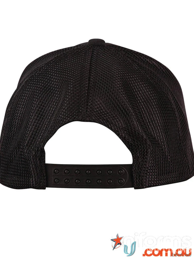 Black adjustable baseball cap with contrast peak trim from Winning Spirit Contrast collection