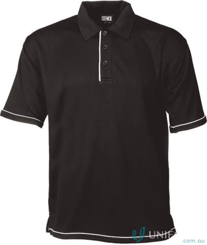 Black polo shirt with white trim from the Cool Dry 2 Polo workwear collection