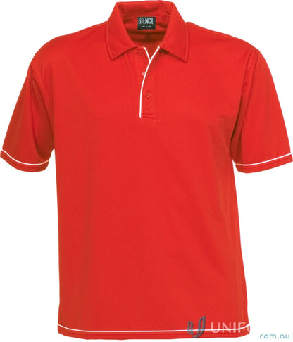 Red polo shirt with white trim from Cool Dry 2 Polo, perfect for uniforms and workwear