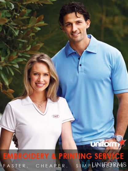 Cool Dry 2 Polo with custom uniform embroidery and printing for workwear needs