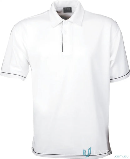 White polo shirt with dark trim from Cool Dry 2 Polo, perfect for uniforms and workwear