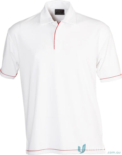 White Cool Dry 2 Polo shirt with red trim, perfect for workwear and uniforms