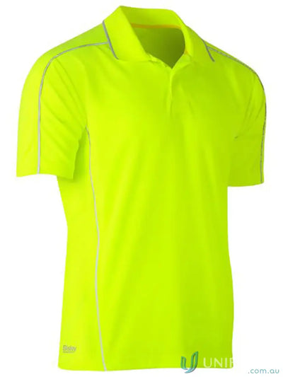Bright yellow Cool Mesh Polo with reflective piping for staying cool and stylish