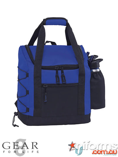 Cool Runner Esky blue and black backpack with water bottle holder for comfortable carrying