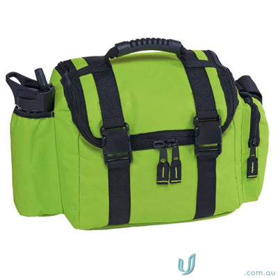 Lime green and black Cool Shuttle Cooler medical bag with main compartment, perfect for bag orders