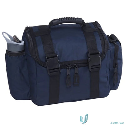 Navy blue Cool Shuttle Cooler lunch bag with water bottle, main compartment, perfect for bag orders