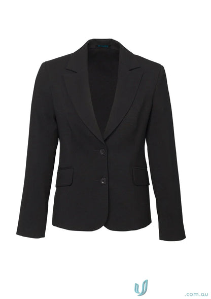 Black two-button blazer from Cool Stretch Mid Length Ladies Jacket collection