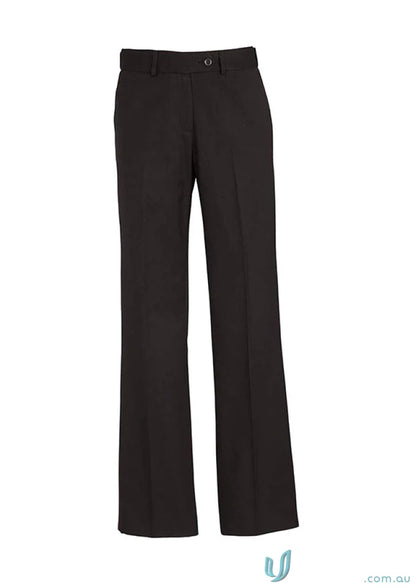 Black cool stretch mid rise adjustable waist pant perfect for comfy stylish looks