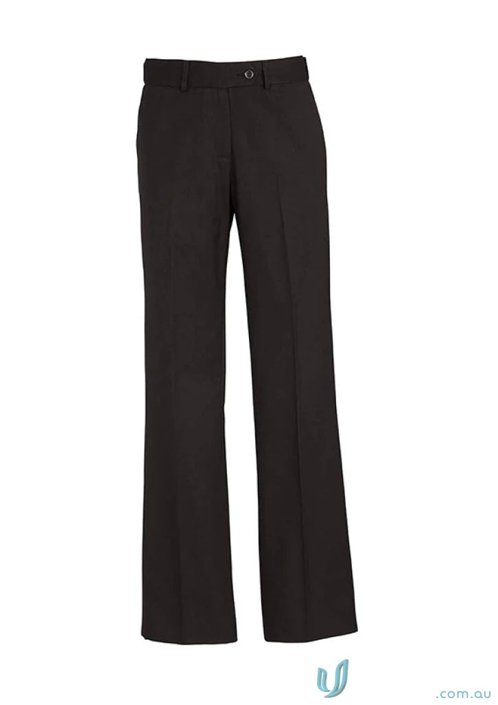 Black cool stretch mid rise adjustable waist pant perfect for comfy stylish looks