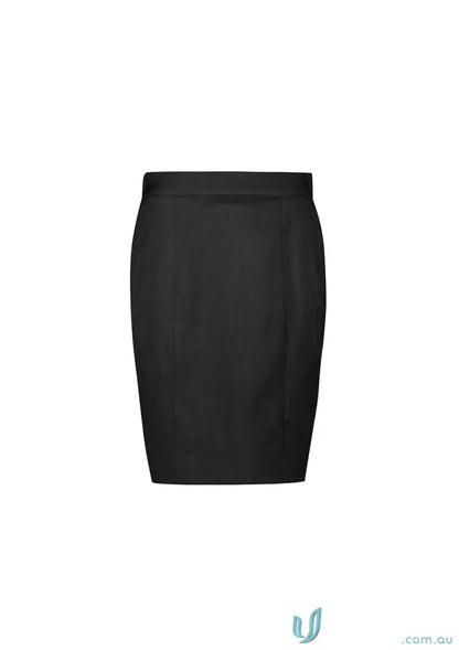 Black cool stretch mid waist pencil skirt for women’s cool stretch wardrobe staple