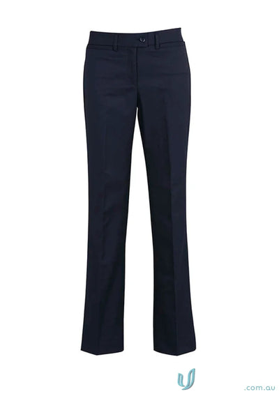 Navy blue cool stretch relaxed fit straight leg pants for casual style