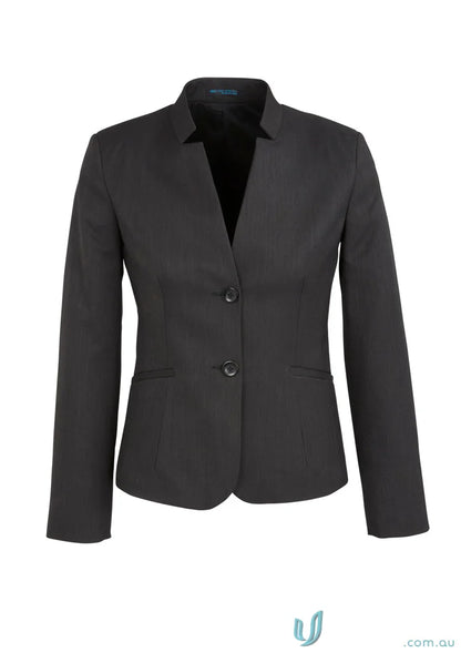 Charcoal grey Cool Stretch Short Jacket with reverse lapel from Biz Collection Cool