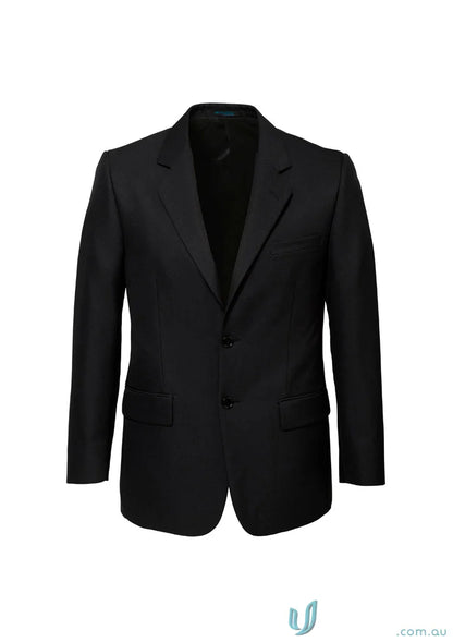 Black cool stretch classic single-breasted 2 button jacket for front-facing roles