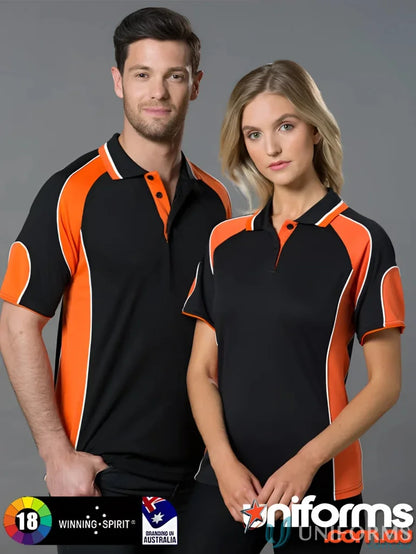 Matching black and orange cooldry alliance polo shirts for maximum comfort and style
