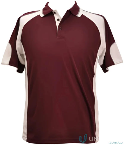 Maroon and white CoolDry Alliance Polo shirt for maximum comfort and style