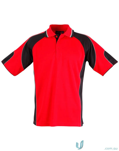Red and black short-sleeved cooldry alliance polo shirt for maximum comfort