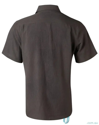 Winning Spirit M7600S men’s cooldry short sleeve brown button-down shirt