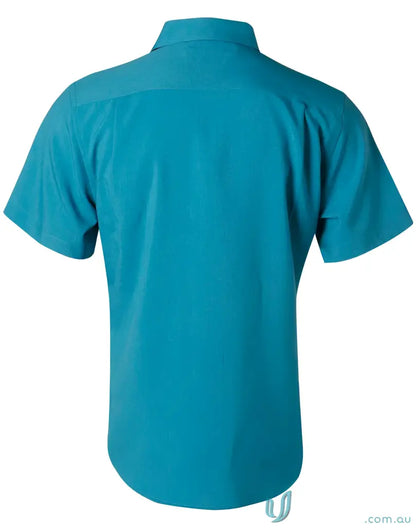 Turquoise short-sleeve Winning Spirit CoolDry health shirt for men m7600s cooldry short sleeve