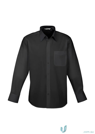 Black long-sleeved business LS shirt from the S10510 Biz Collection, core long sleeve