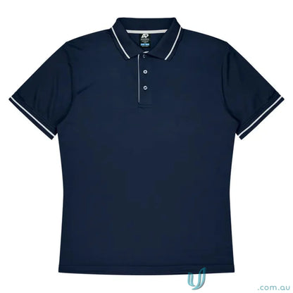 Navy blue Cottesloe Polo with white trim, perfect for casual workwear or uniforms