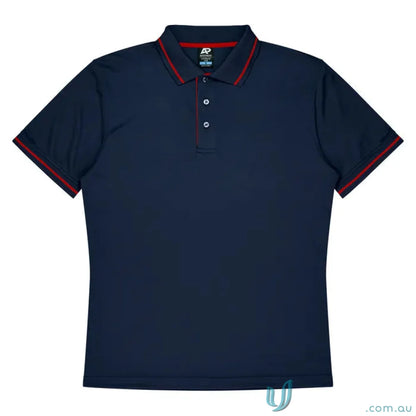 Navy polo shirt with red trim from Cottesloe Polo, perfect for workwear or uniforms