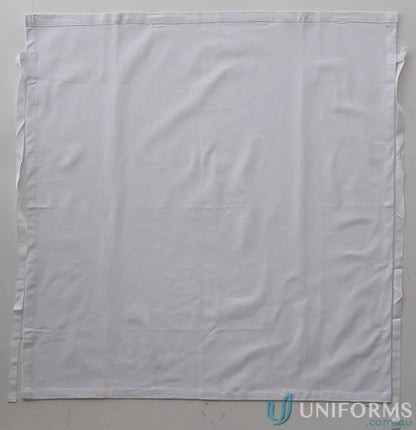 Wrinkled white cotton drill fabric square for uniforms and workwear projects