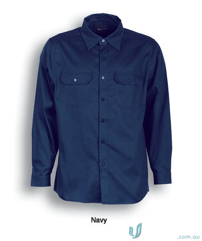 Navy blue Cotton Drill Work Shirt for uniforms or casual wear