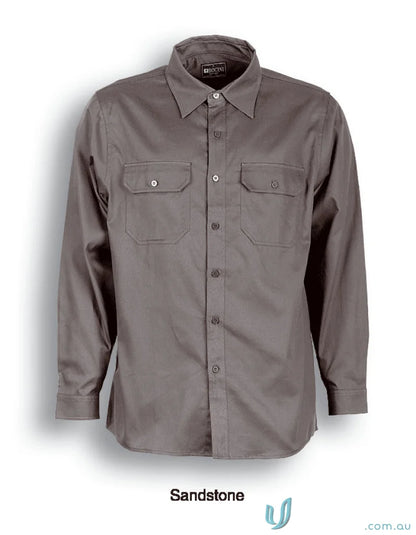 Sandstone-colored Cotton Drill Work Shirt from Cotton Drill Work Uniforms collection