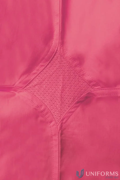 Pink cotton drill fabric with diamond perforation for work uniform or high visibility shirt