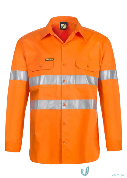Orange cotton shirt with CSR tape and reflective stripes for safety standards
