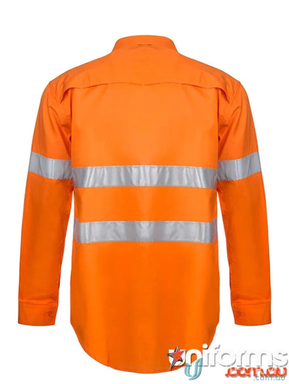 Orange cotton shirt with CSR tape and reflective stripes for safety standards