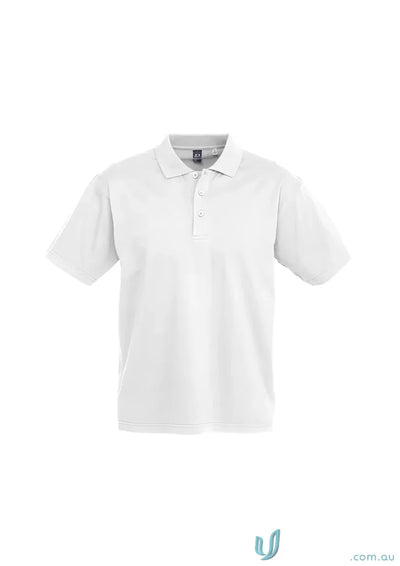 White short-sleeved cotton Ice Polo from Biz Collection mens ice short line