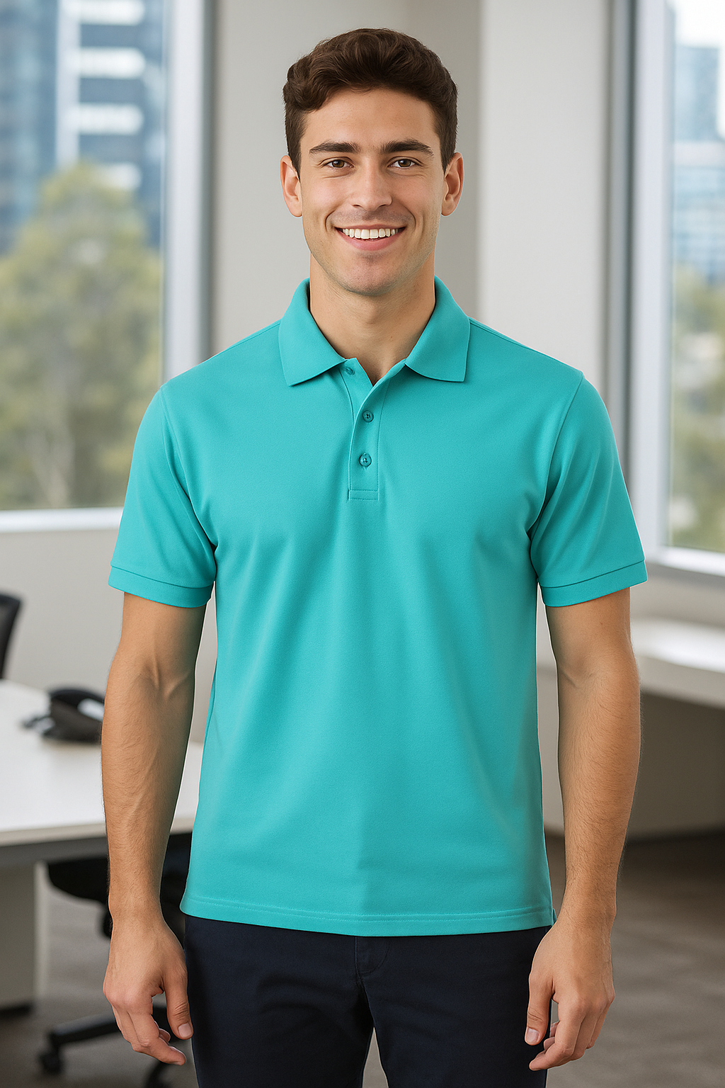 Cotton Traverse Polo - Aqua / A(XS) - POLO