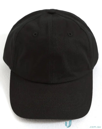 Black Cotton Twill Unstructured Cap for Sun Protection and Shielding Harmful UV Rays