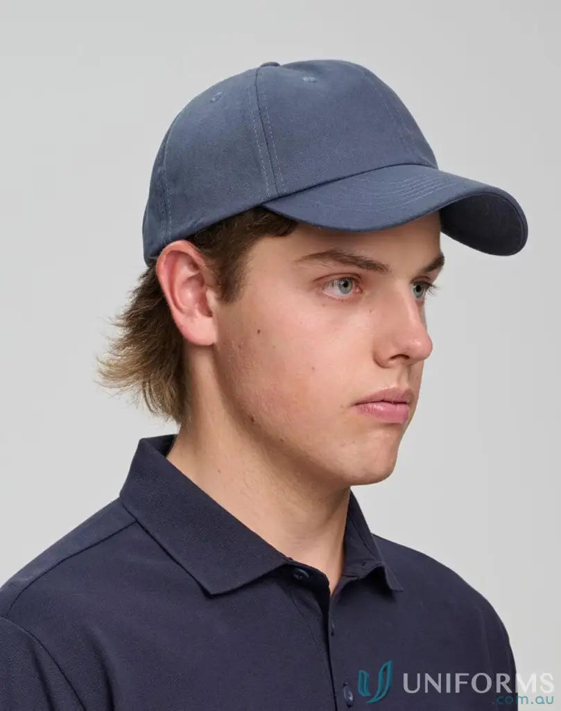 Blue twill unstructured cap perfect sun protection gear with harmful UV rays shield