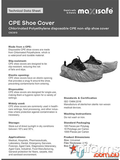 Disposable CPE shoe covers for slip-resistant protection, perfect as CPE shoe covers