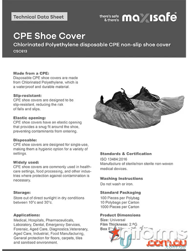 Disposable CPE shoe covers for slip-resistant protection, perfect as CPE shoe covers