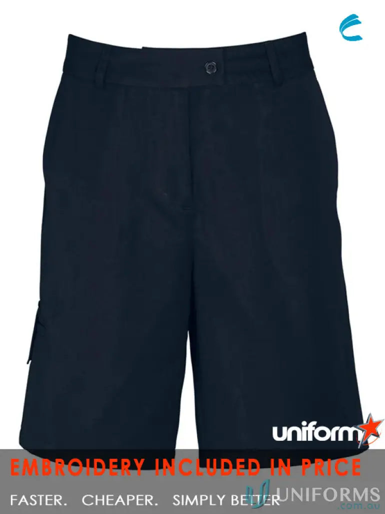 Ladies Detroit Short navy blue cargo shorts perfect for workwear or uniforms