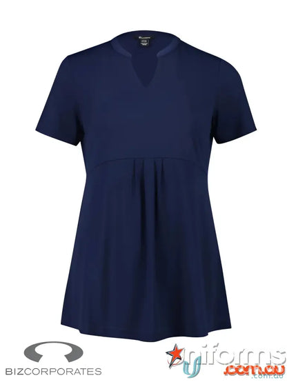 Navy blue tunic top from CR EM Ladies Easy Fit Top, perfect for workwear and uniforms