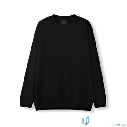 Black long-sleeve crew neck sweatshirt for sloppy joe uniforms and workwear style